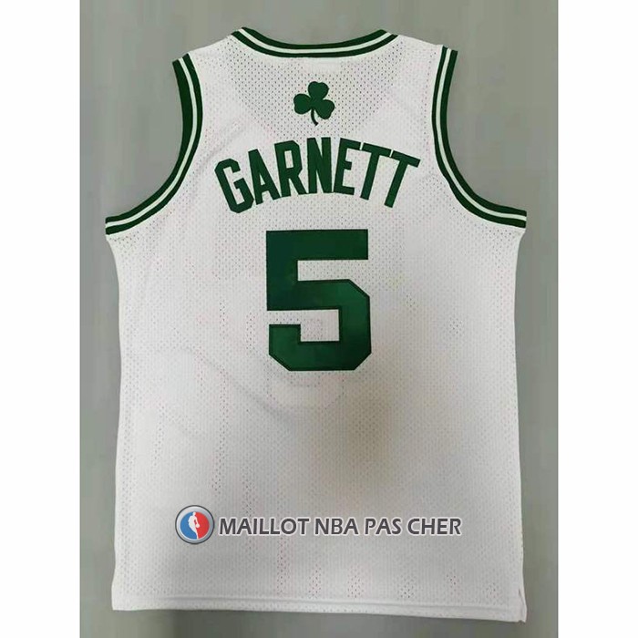 Maillot Boston Celtics Kevin Garnett NO 5 Mitchell & Ness 2007-08 Blanc